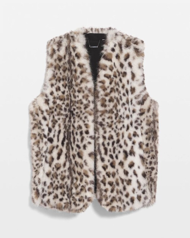 Snow Leopard Faux Fur Vest - image 5